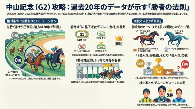 【中山記念2026完全攻略】過去20年データ徹底分析|勝馬・穴馬の条件を独自視点で解明
